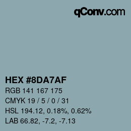 Color code: HEX #8DA7AF | qconv.com