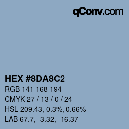 カラーコード: HEX #8DA8C2 | qconv.com