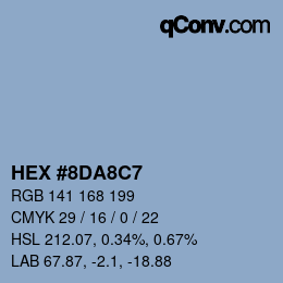 カラーコード: HEX #8DA8C7 | qconv.com