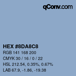 Farbcode: HEX #8DA8C8 | qconv.com