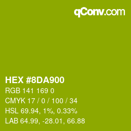 Color code: HEX #8DA900 | qconv.com