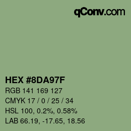 Color code: HEX #8DA97F | qconv.com