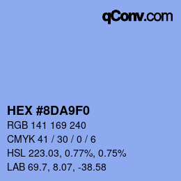 カラーコード: HEX #8DA9F0 | qconv.com