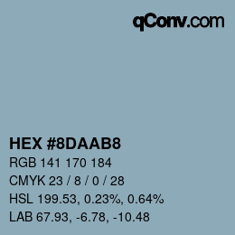 Color code: HEX #8DAAB8 | qconv.com
