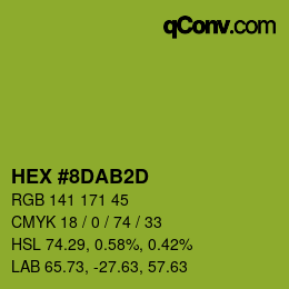 Color code: HEX #8DAB2D | qconv.com