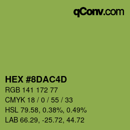 颜色代码: HEX #8DAC4D | qconv.com