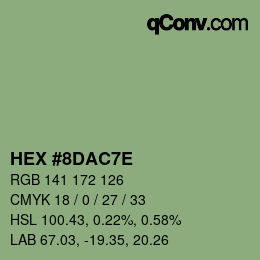 Color code: HEX #8DAC7E | qconv.com