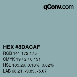 Código de color: HEX #8DACAF | qconv.com