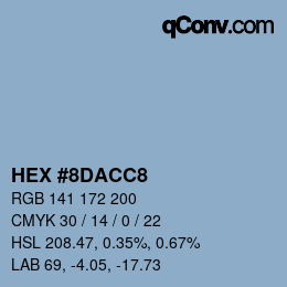 カラーコード: HEX #8DACC8 | qconv.com