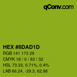カラーコード: HEX #8DAD1D | qconv.com