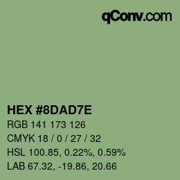 Color code: HEX #8DAD7E | qconv.com