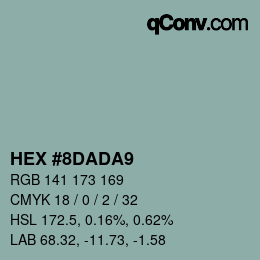 Color code: HEX #8DADA9 | qconv.com