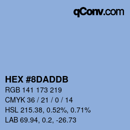 カラーコード: HEX #8DADDB | qconv.com