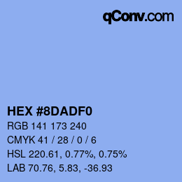 Color code: HEX #8DADF0 | qconv.com
