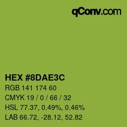 Color code: HEX #8DAE3C | qconv.com