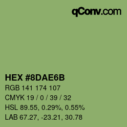 颜色代码: HEX #8DAE6B | qconv.com