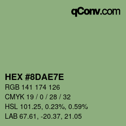 Color code: HEX #8DAE7E | qconv.com