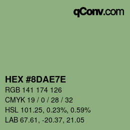 カラーコード: HEX #8DAE7E | qconv.com
