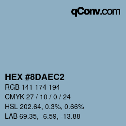 Color code: HEX #8DAEC2 | qconv.com