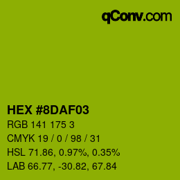 Color code: HEX #8DAF03 | qconv.com