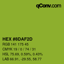 Color code: HEX #8DAF2D | qconv.com