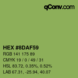 Color code: HEX #8DAF59 | qconv.com