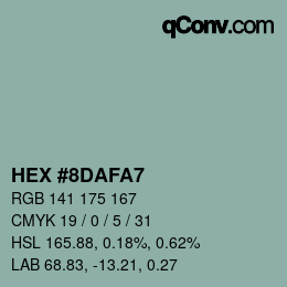 Color code: HEX #8DAFA7 | qconv.com