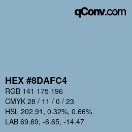 カラーコード: HEX #8DAFC4 | qconv.com