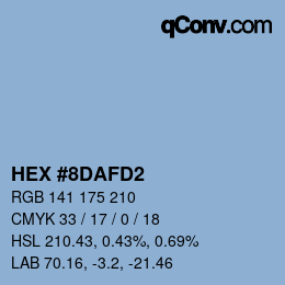 Color code: HEX #8DAFD2 | qconv.com