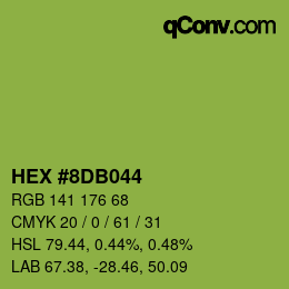 カラーコード: HEX #8DB044 | qconv.com