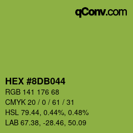 カラーコード: HEX #8DB044 | qconv.com