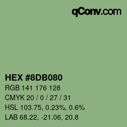 Color code: HEX #8DB080 | qconv.com