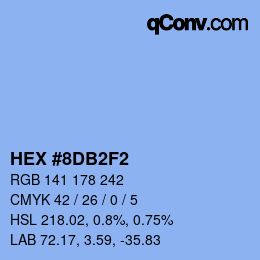 カラーコード: HEX #8DB2F2 | qconv.com