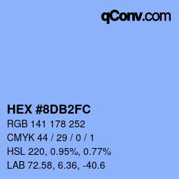 颜色代码: HEX #8DB2FC | qconv.com