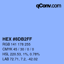 Color code: HEX #8DB2FF | qconv.com