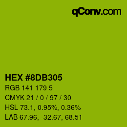 颜色代码: HEX #8DB305 | qconv.com