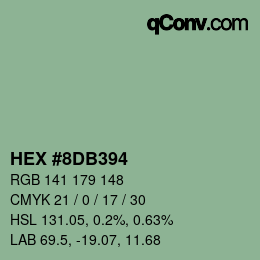 カラーコード: HEX #8DB394 | qconv.com