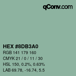 カラーコード: HEX #8DB3A0 | qconv.com