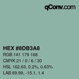 Color code: HEX #8DB3A8 | qconv.com
