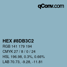 Color code: HEX #8DB3C2 | qconv.com