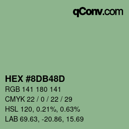 Código de color: HEX #8DB48D | qconv.com
