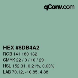 Código de color: HEX #8DB4A2 | qconv.com