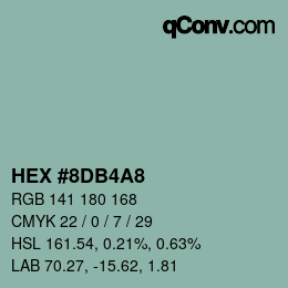Color code: HEX #8DB4A8 | qconv.com