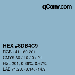 カラーコード: HEX #8DB4C9 | qconv.com
