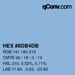 カラーコード: HEX #8DB4DB | qconv.com