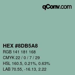 Color code: HEX #8DB5A8 | qconv.com