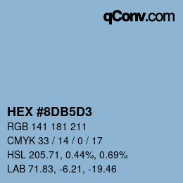 カラーコード: HEX #8DB5D3 | qconv.com