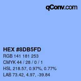 颜色代码: HEX #8DB5FD | qconv.com