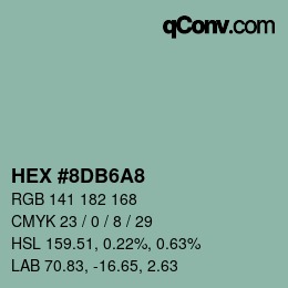 カラーコード: HEX #8DB6A8 | qconv.com