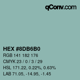 Color code: HEX #8DB6B0 | qconv.com